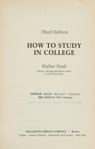How to Study in College