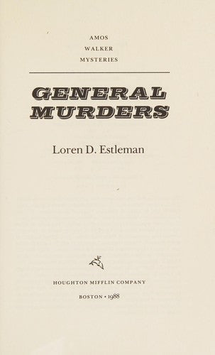 General Murders (Amos Walker Mystery)