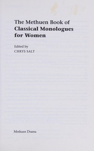 Classical Monologues For Women (Audition Speeches)