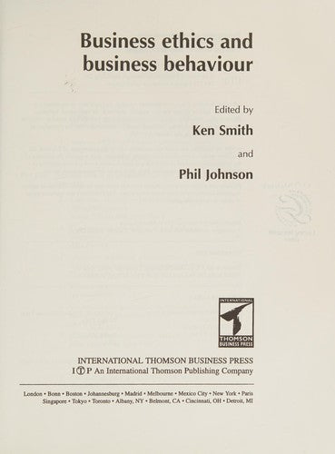 Business Ethics and Business Behaviour (Self-Development for Managers)