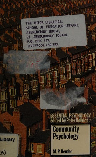 Community Psychology (Essential Psychology)