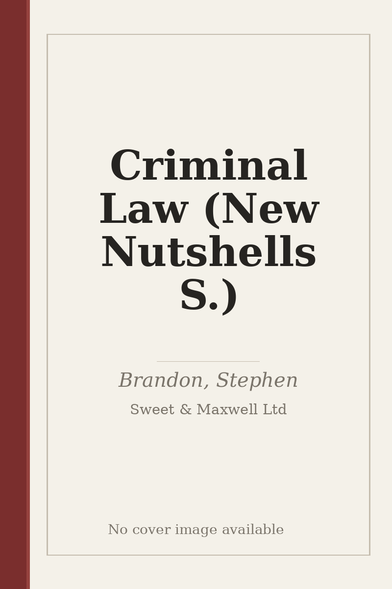 Criminal Law (New Nutshells S.) - no cover image available