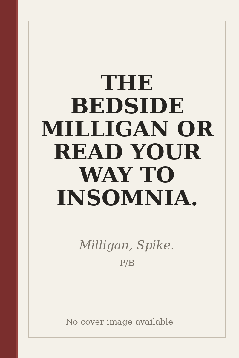 THE BEDSIDE MILLIGAN OR READ YOUR WAY TO INSOMNIA. - no cover image available