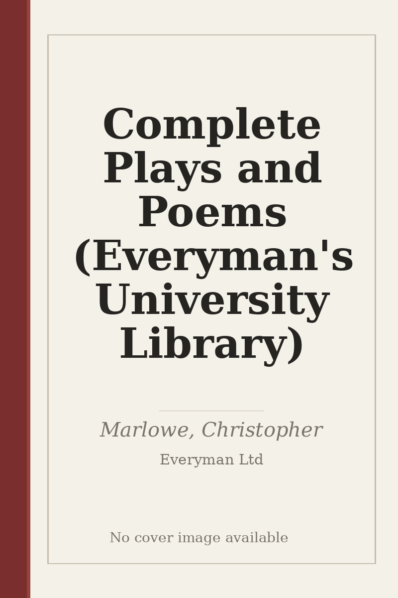 Complete Plays and Poems (Everyman's University Library) - no cover image available