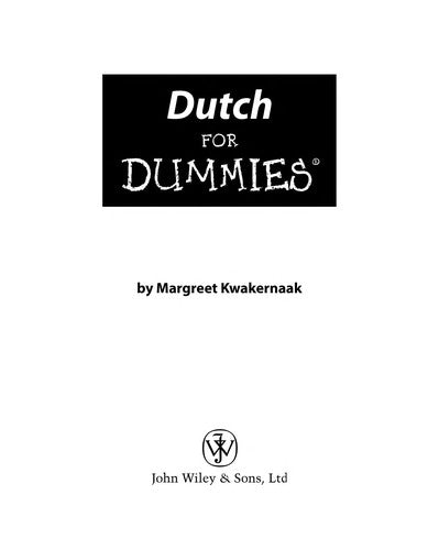 Dutch For Dummies