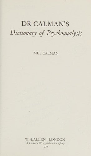 Dictionary of Psychoanalysis
