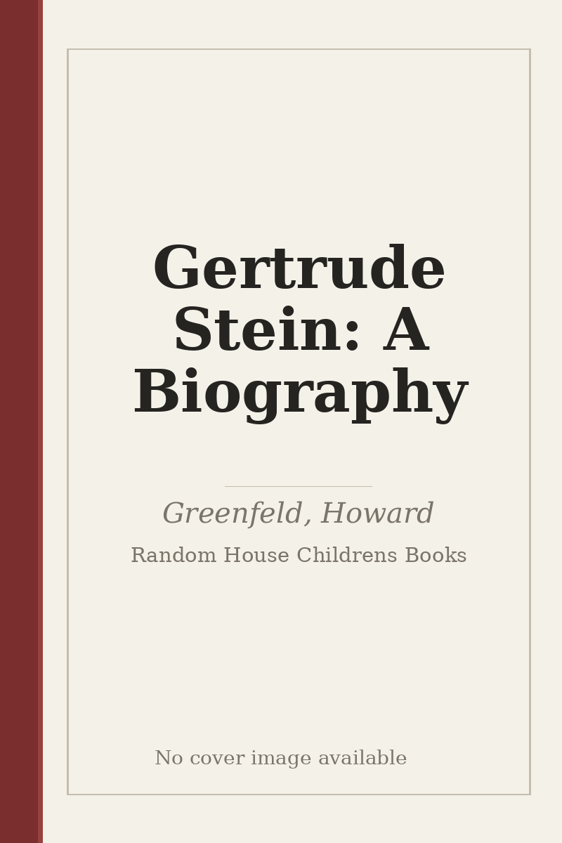 Gertrude Stein: A Biography - no cover image available