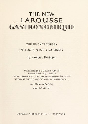 NEW LAROUSSE GASTRONOMIQUE