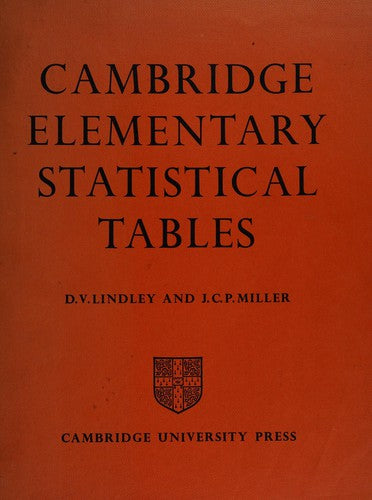 Cambridge Elementary Statistical Tables