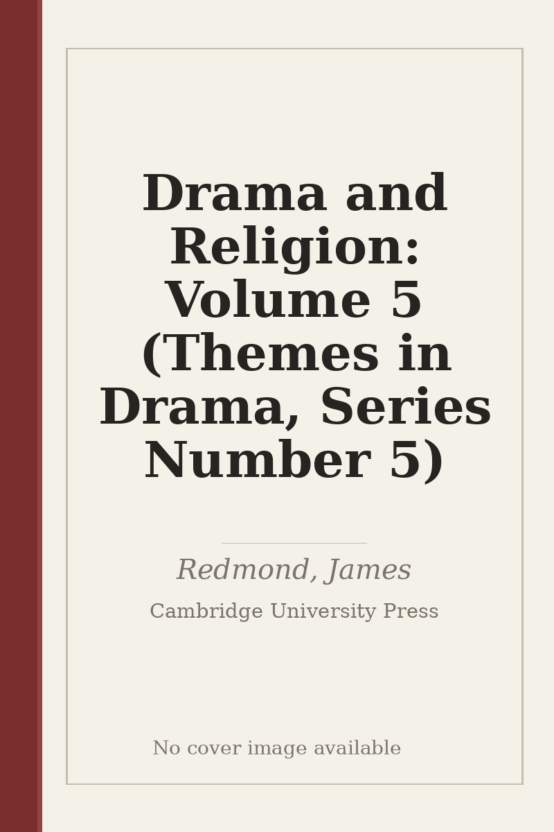Drama and Religion: Volume 5 (Themes in Drama, Series Number 5) - no cover image available