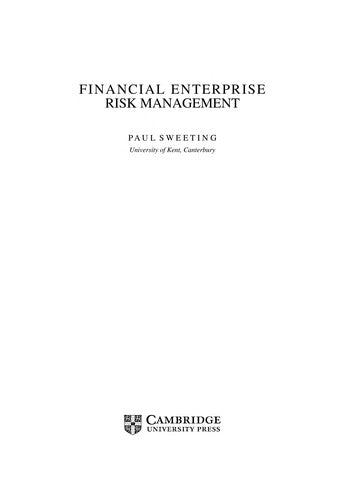 Financial Enterprise Risk Management (International Series on Actuarial Science)