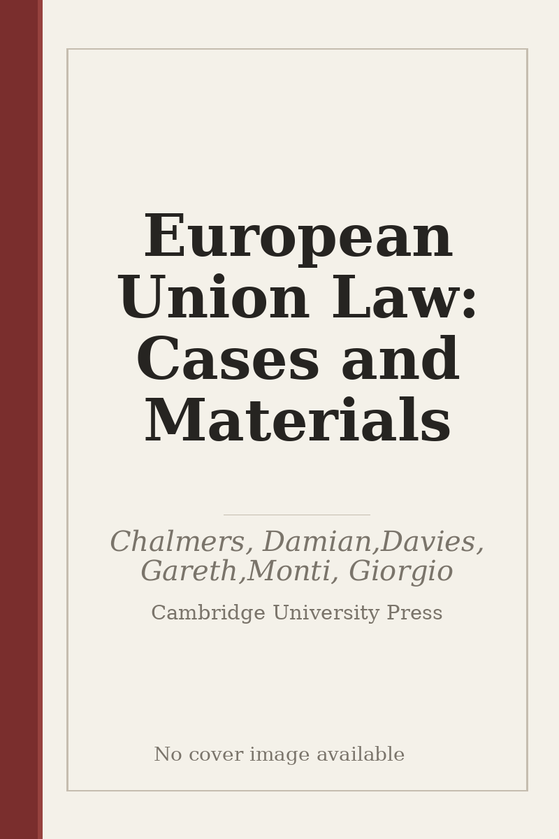 European Union Law: Cases and Materials - no cover image available