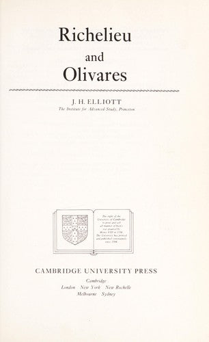 Richelieu and Olivares (Cambridge Studies in Early Modern History)