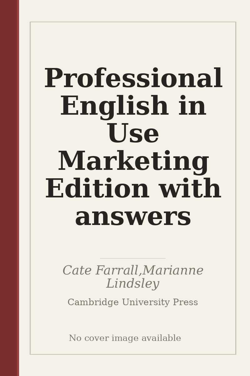 Professional English in Use Marketing Edition with answers - no cover image available