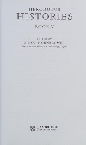 Herodotus: Histories Book V (Cambridge Greek and Latin Classics)