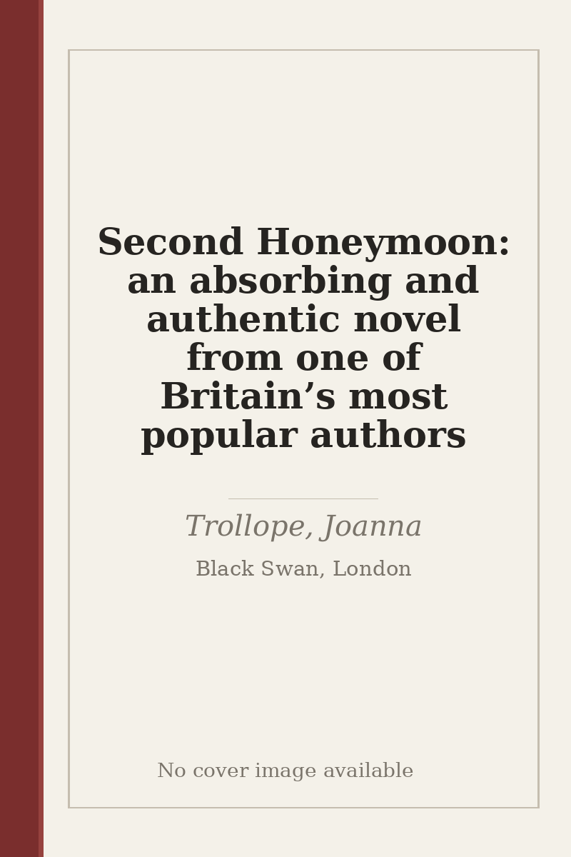 Second Honeymoon: an absorbing and authentic novel from one of Britain’s most popular authors - no cover image available