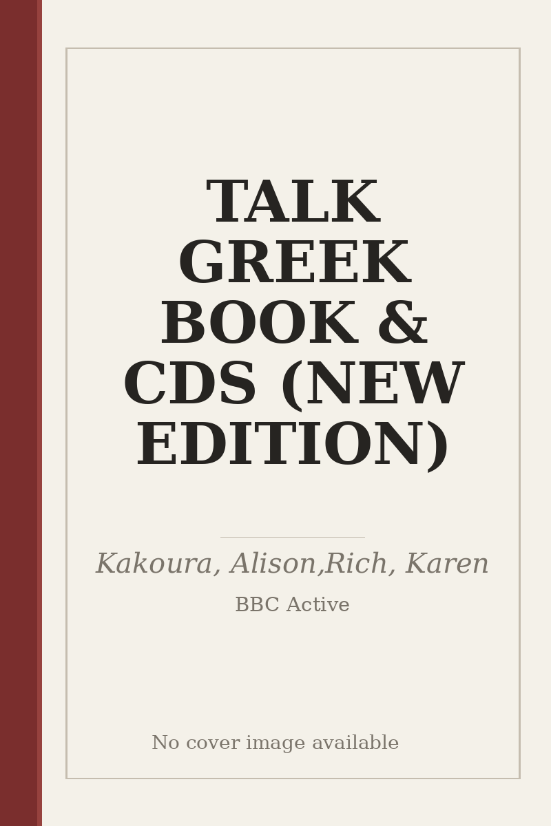 TALK GREEK BOOK & CDS (NEW EDITION) - no cover image available