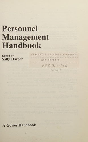 Personnel Management Handbook (A Gower Handbook)