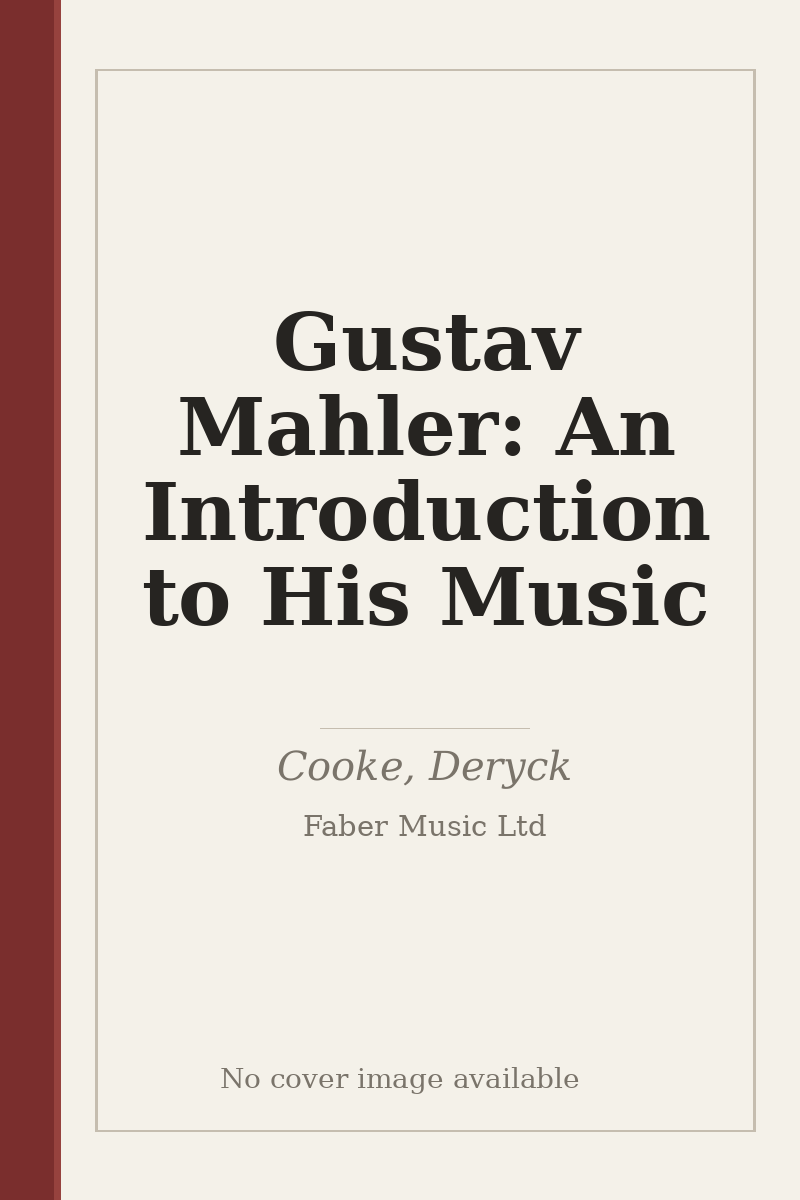 Gustav Mahler: An Introduction to His Music - no cover image available