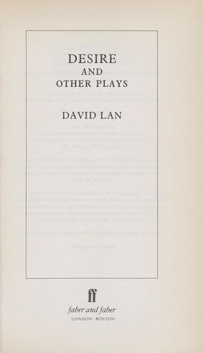 Desire and Other Plays