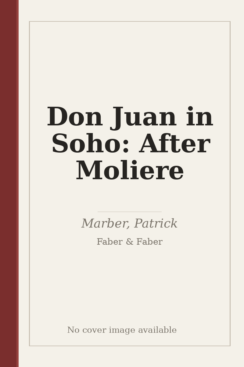 Don Juan in Soho: After Moliere - no cover image available