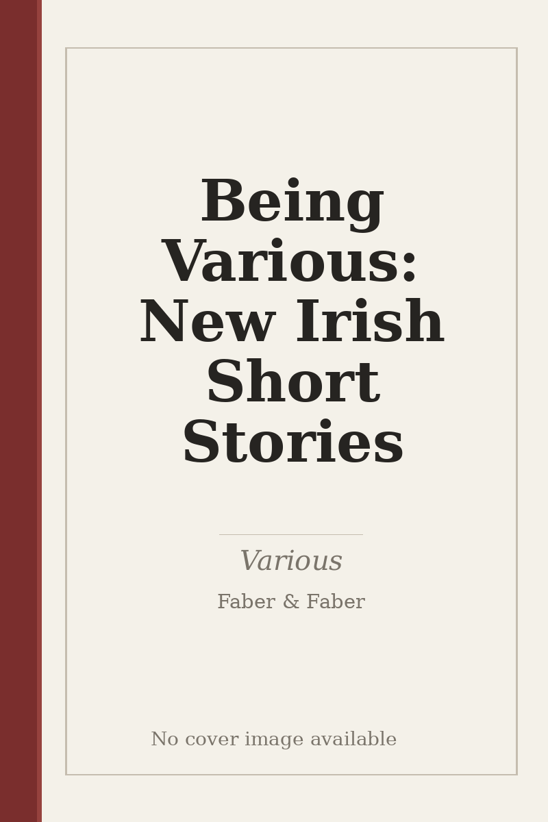 Being Various: New Irish Short Stories - no cover image available