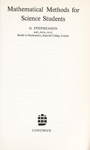 Mathematical Methods for Science Students
