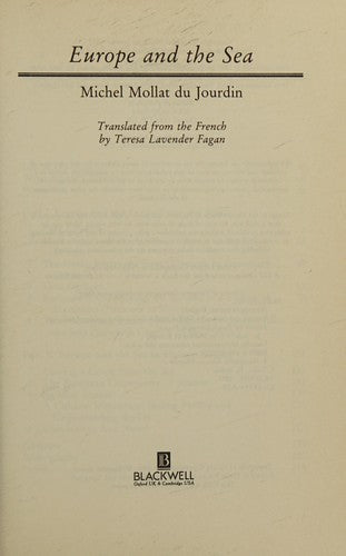 Europe And The Sea (Making of Europe)