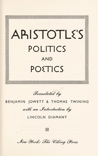 Title: Aristotles Politics n Poetics