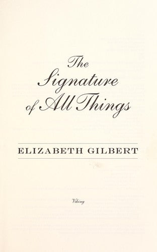 The Signature of All Things