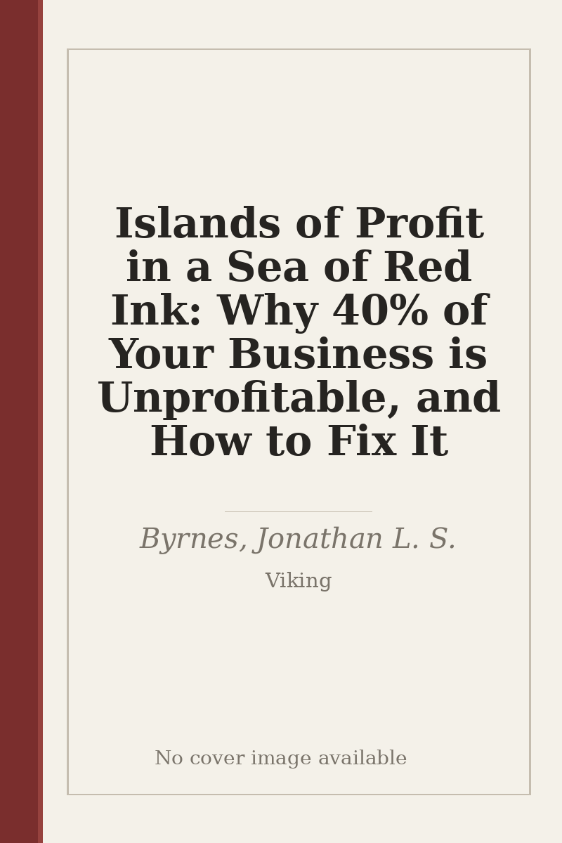 Islands of Profit in a Sea of Red Ink: Why 40% of Your Business is Unprofitable, and How to Fix It - no cover image available