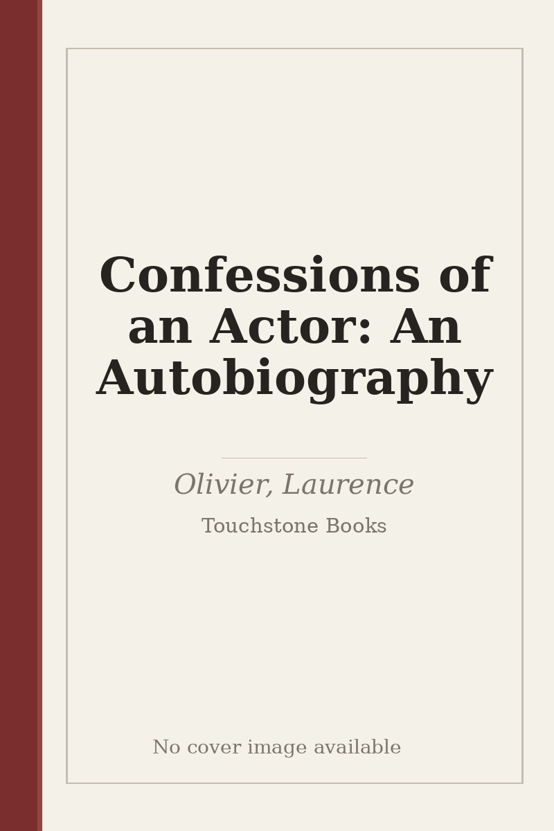 Confessions of an Actor: An Autobiography - no cover image available