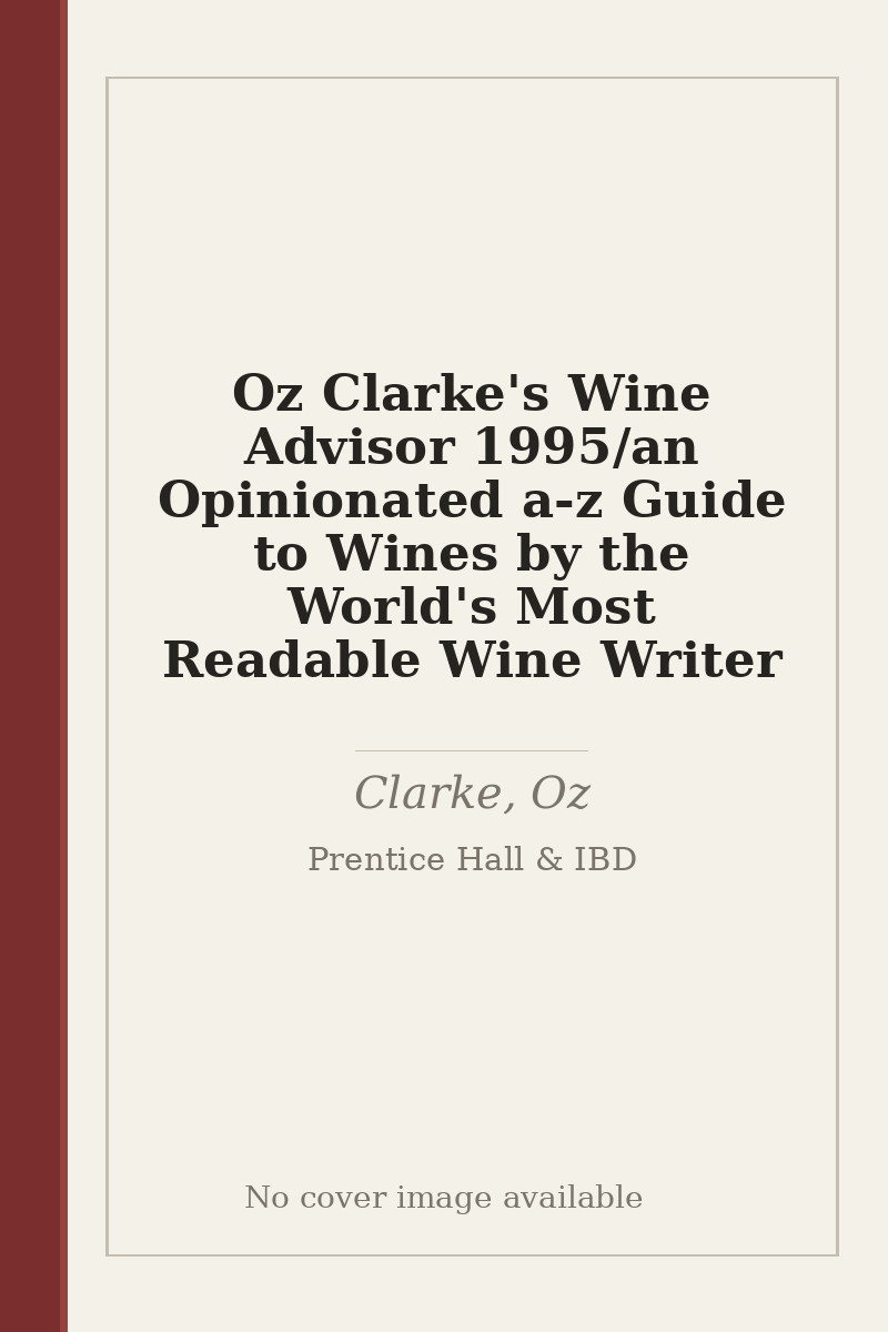 Oz Clarke's Wine Advisor 1995/an Opinionated a-z Guide to Wines by the World's Most Readable Wine Writer - no cover image available