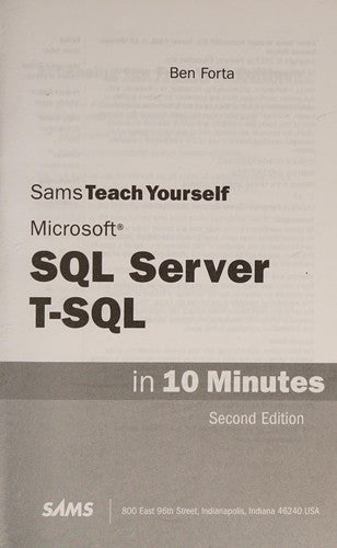 Sams Teach Yourself Microsoft SQL Server T-SQL in 10 Minutes