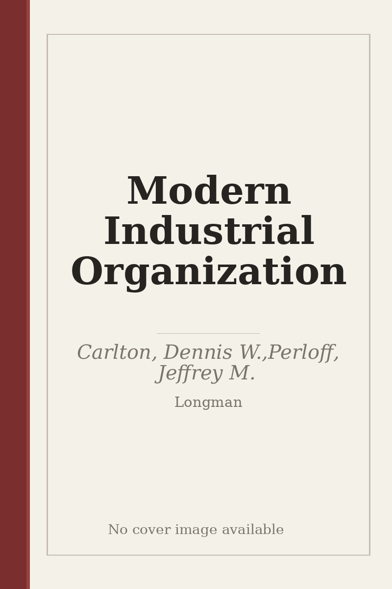 Modern Industrial Organization - no cover image available