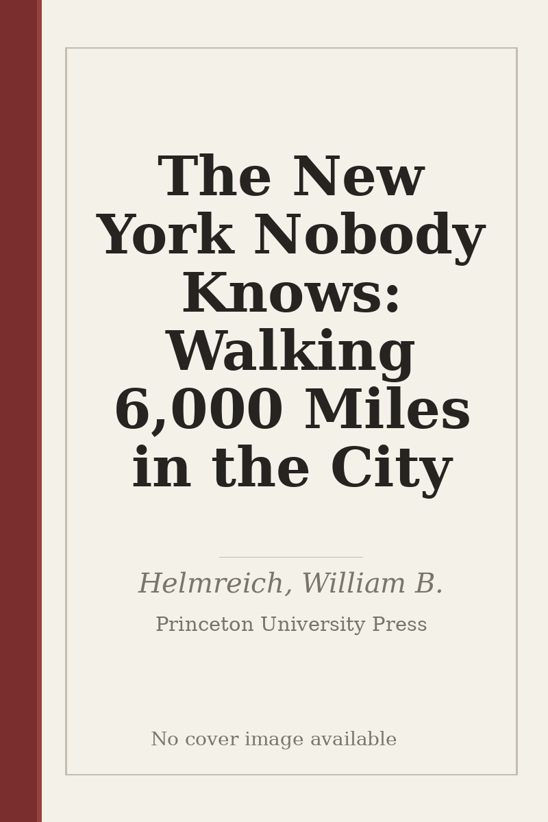 The New York Nobody Knows: Walking 6,000 Miles in the City - no cover image available