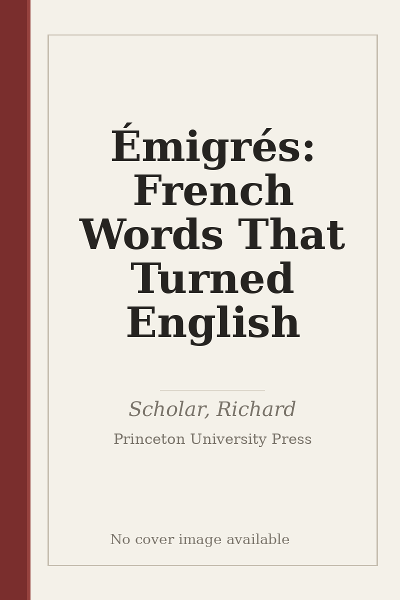 Émigrés: French Words That Turned English - no cover image available