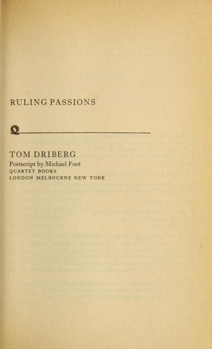 Ruling Passions: Autobiography