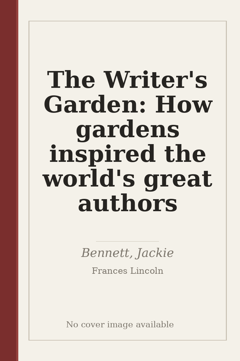 The Writer's Garden: How gardens inspired the world's great authors - no cover image available