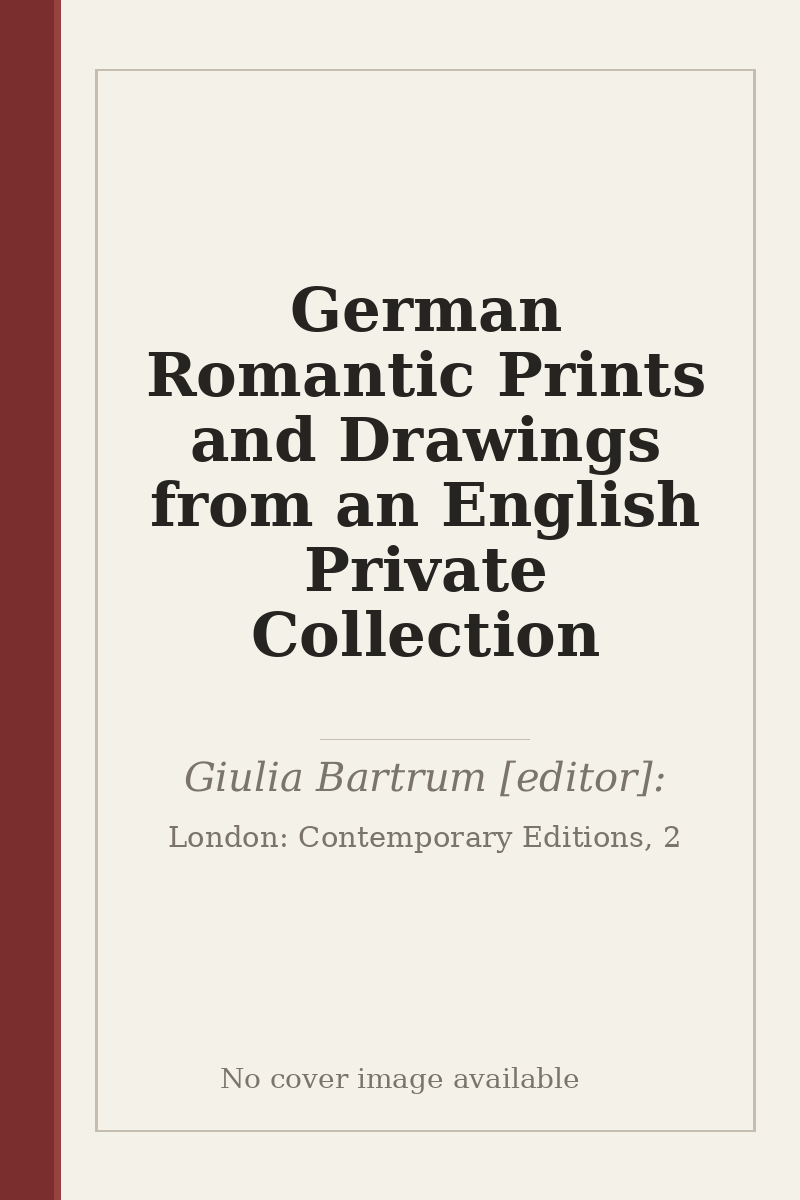 German Romantic Prints and Drawings from an English Private Collection - no cover image available