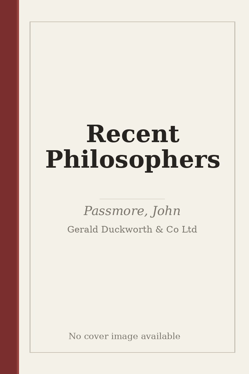 Recent Philosophers - no cover image available