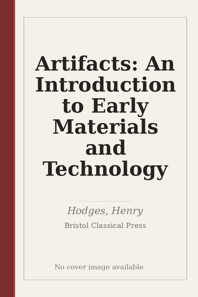 Artifacts: An Introduction to Early Materials and Technology - no cover image available