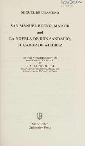 Novela de Don Sandalio (Spanish Texts)