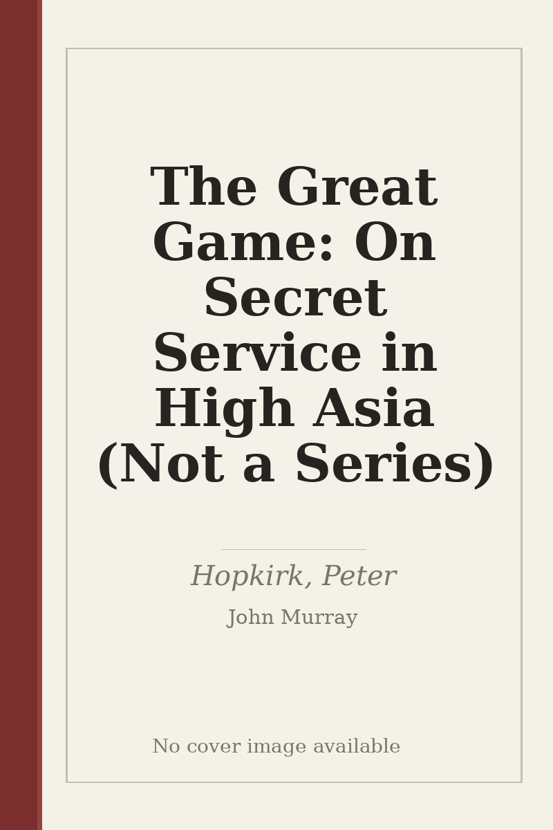 The Great Game: On Secret Service in High Asia (Not a Series) - no cover image available