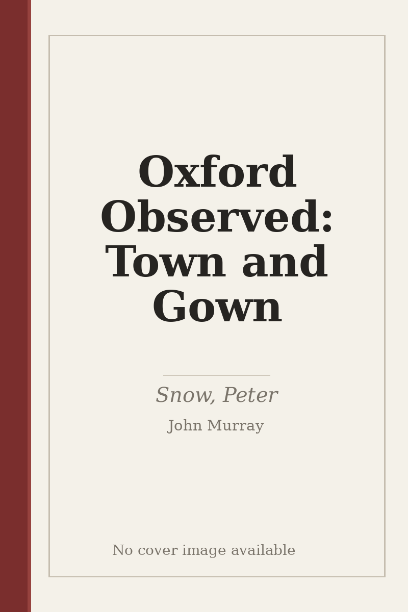 Oxford Observed: Town and Gown - no cover image available