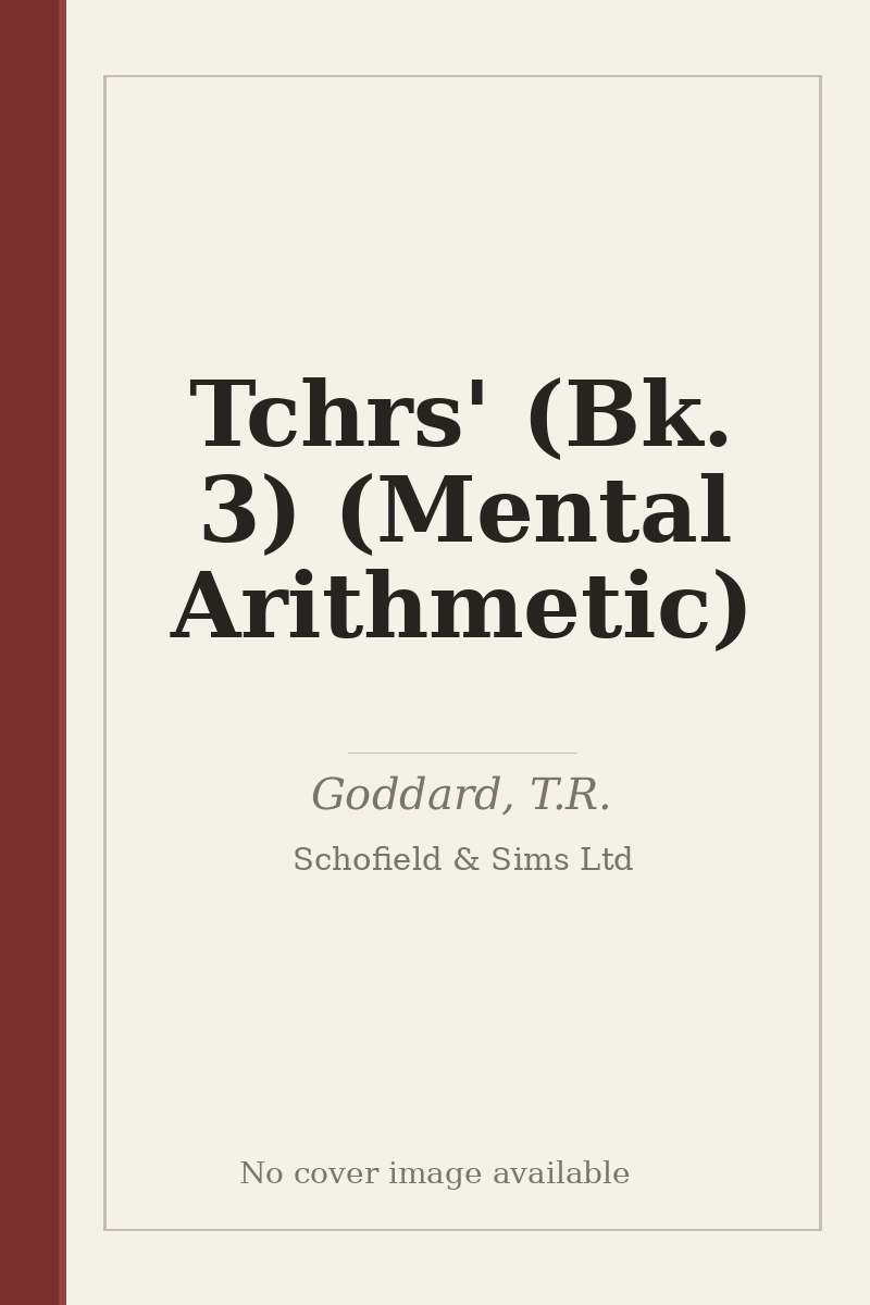 Tchrs' (Bk. 3) (Mental Arithmetic) - no cover image available