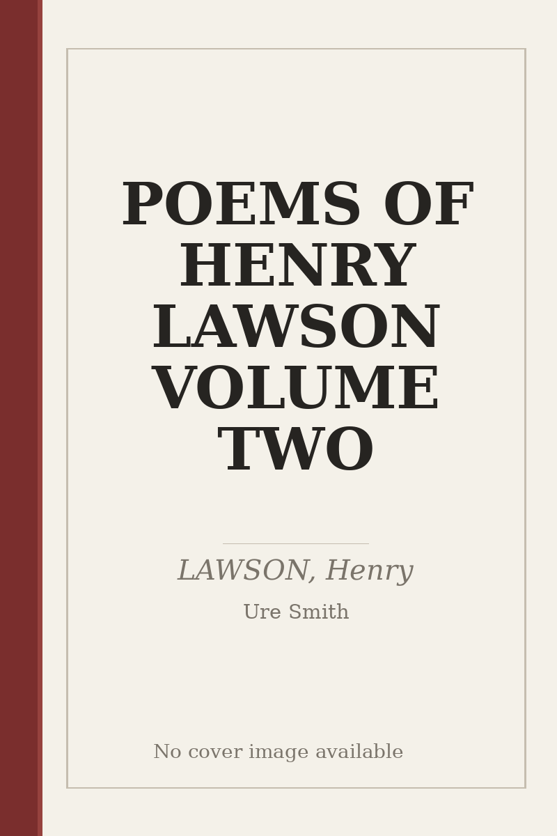 POEMS OF HENRY LAWSON VOLUME TWO - no cover image available