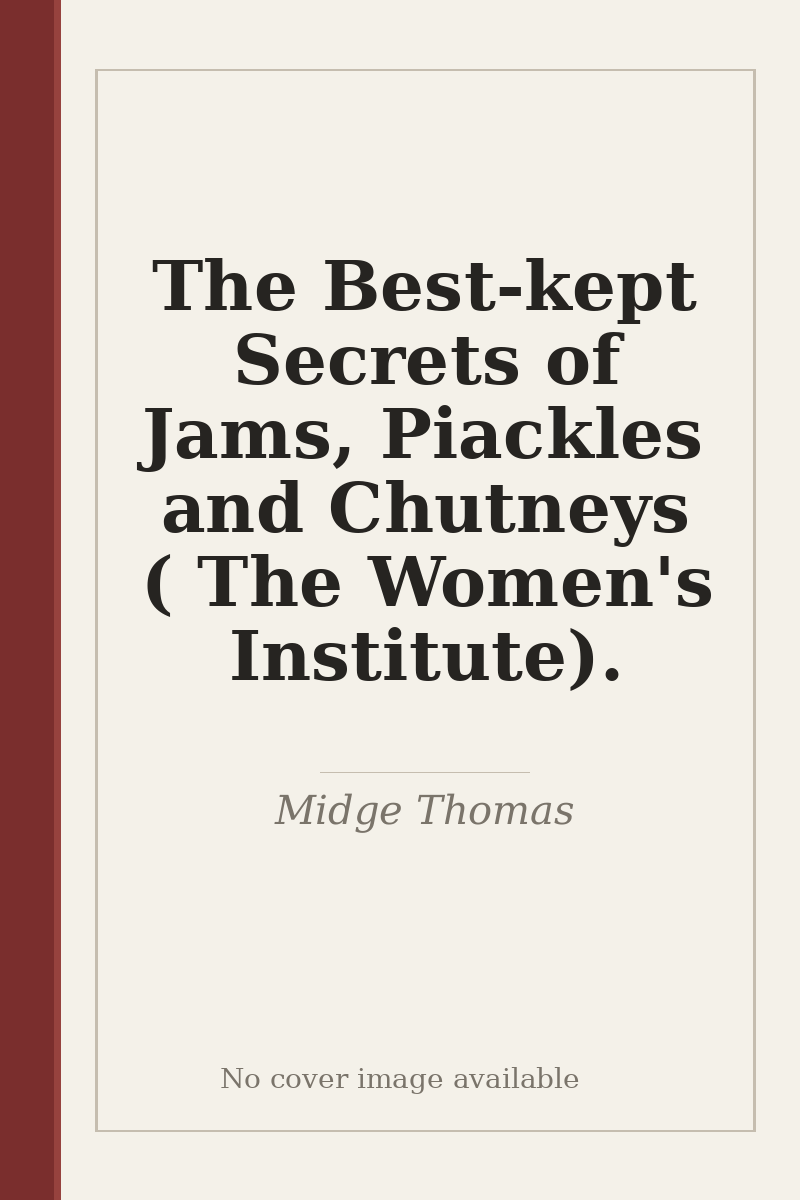 The Best-kept Secrets of Jams, Piackles and Chutneys ( The Women's Institute). - no cover image available