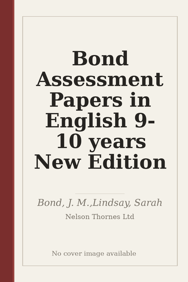 Bond Assessment Papers in English 9-10 years New Edition - no cover image available