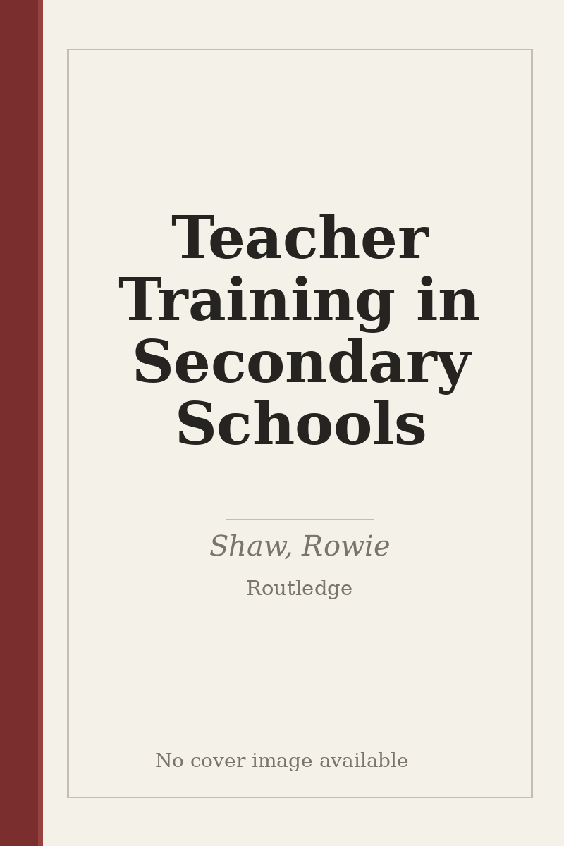 Teacher Training in Secondary Schools - no cover image available